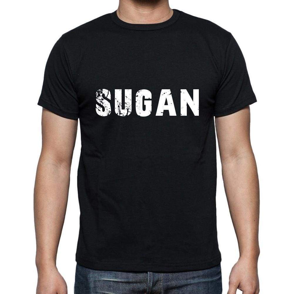 Sugan Mens Short Sleeve Round Neck T-Shirt 5 Letters Black Word 00006 - Casual