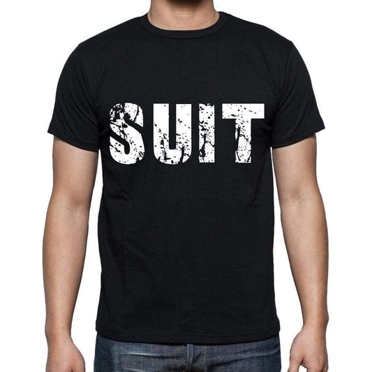 Suit Mens Short Sleeve Round Neck T-Shirt Black T-Shirt En