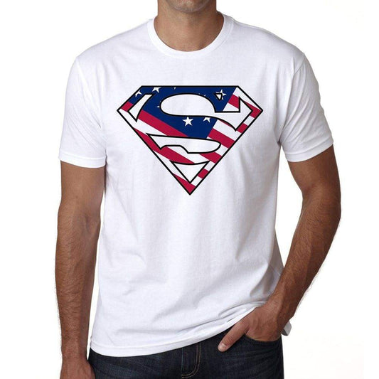 Superman Usa Mens Short Sleeve Round Neck T-Shirt