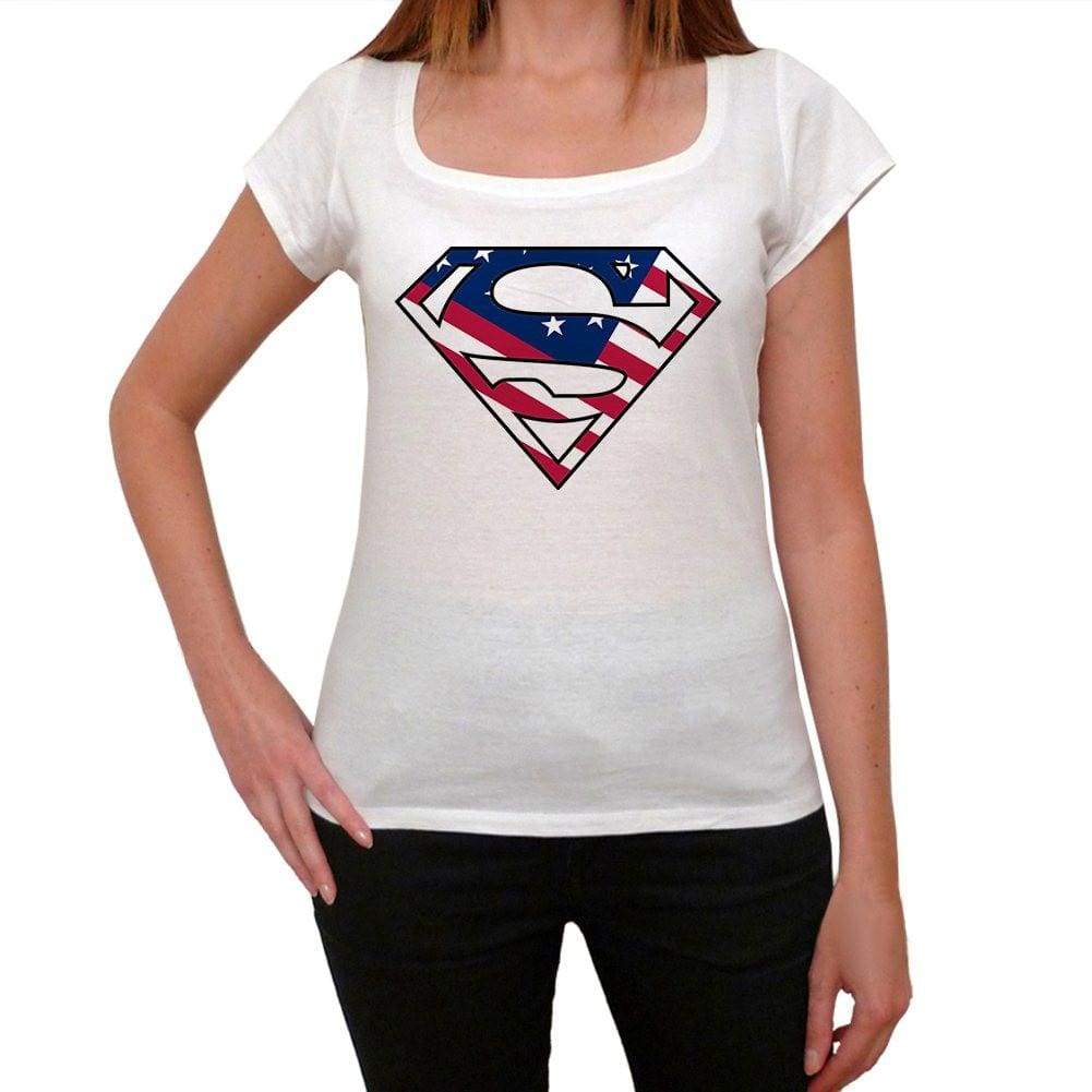 Superman Usa Womens Short Sleeve Round Neck T-Shirt 00111