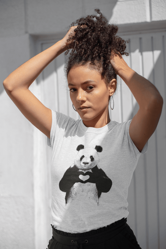 Panda 2, T-Shirt for women,t shirt gift Round Neck 00224
