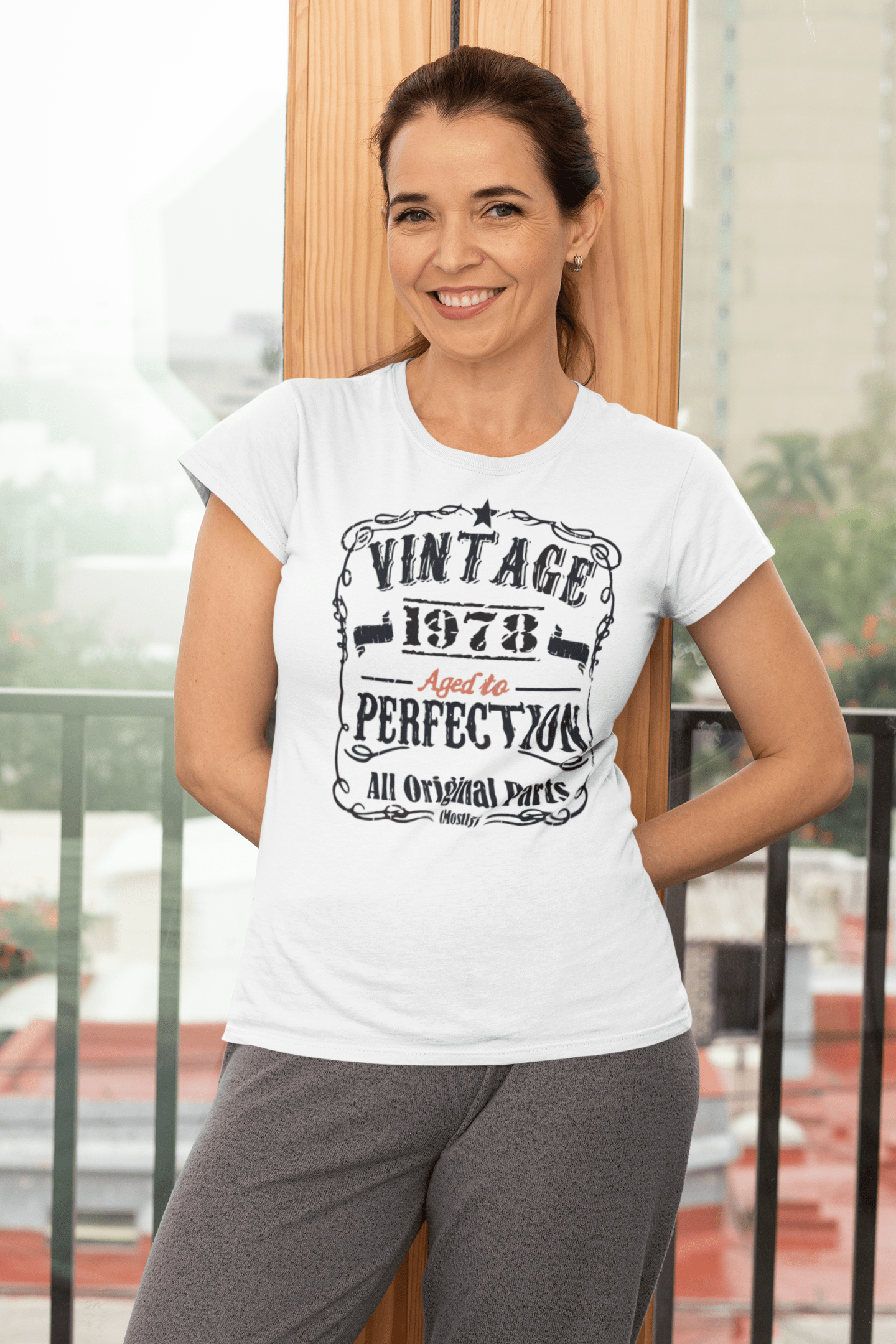 1978 Vintage Aged to Perfection Women's T-shirt White Birthday Gift 00491