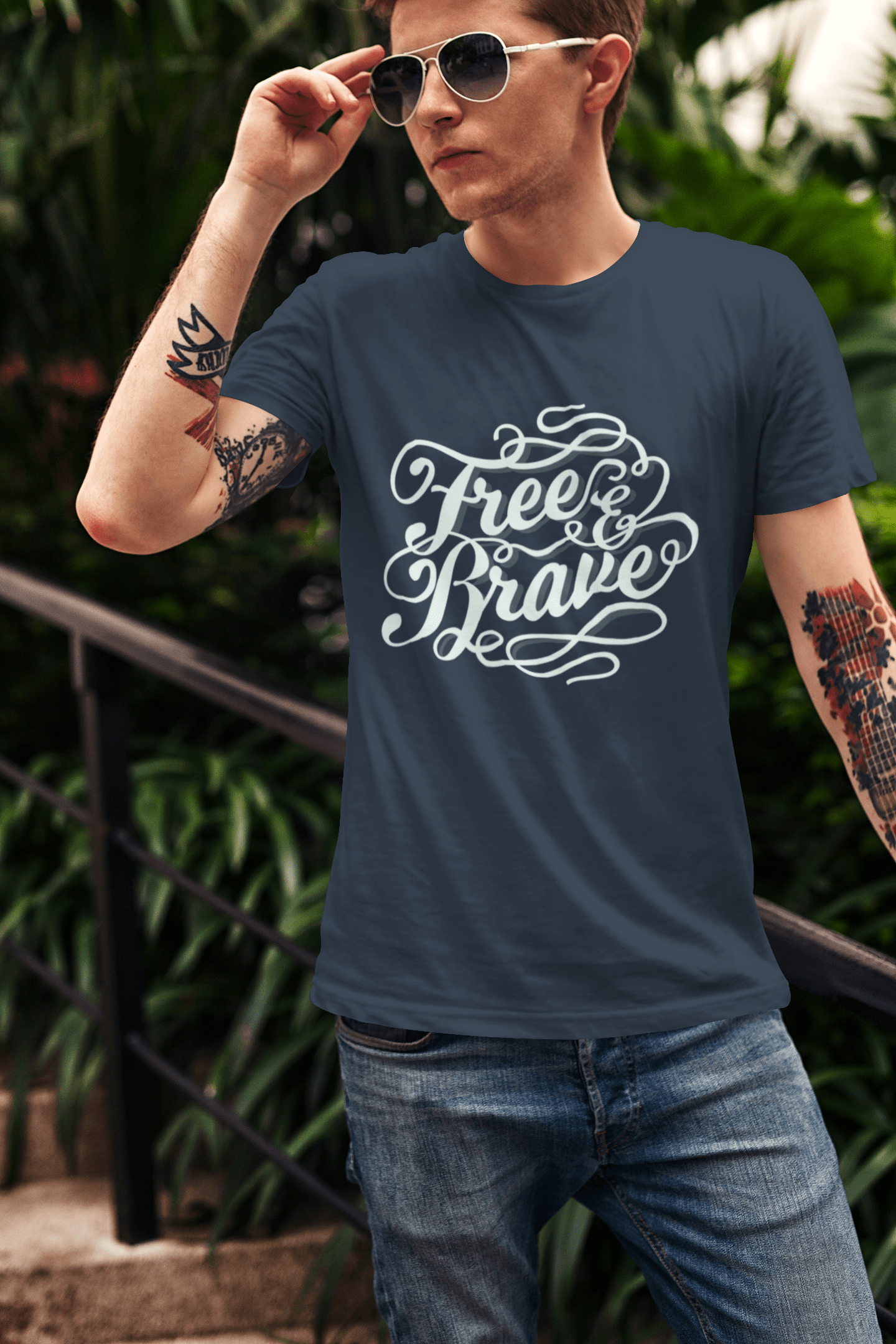 Men's T-Shirt Free Brave Shirt American Apparel Vintage Short Sleeve Tee Shirt