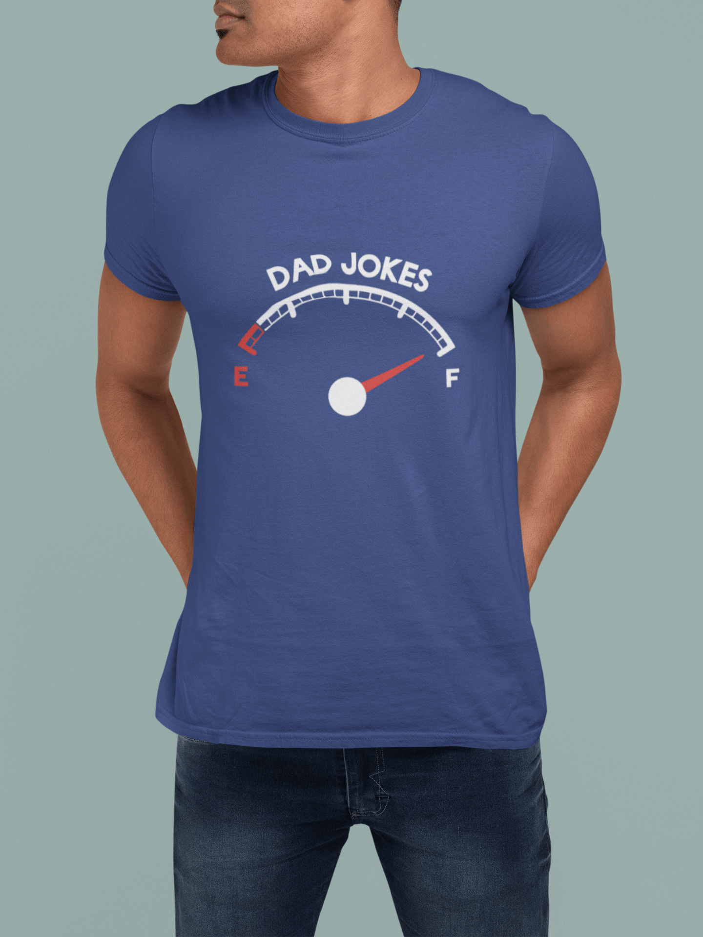 ULTRABASIC - Graphic Men's Dad Jokes Tank T-Shirt Funny Casual Letter Print Tee Royal Blue