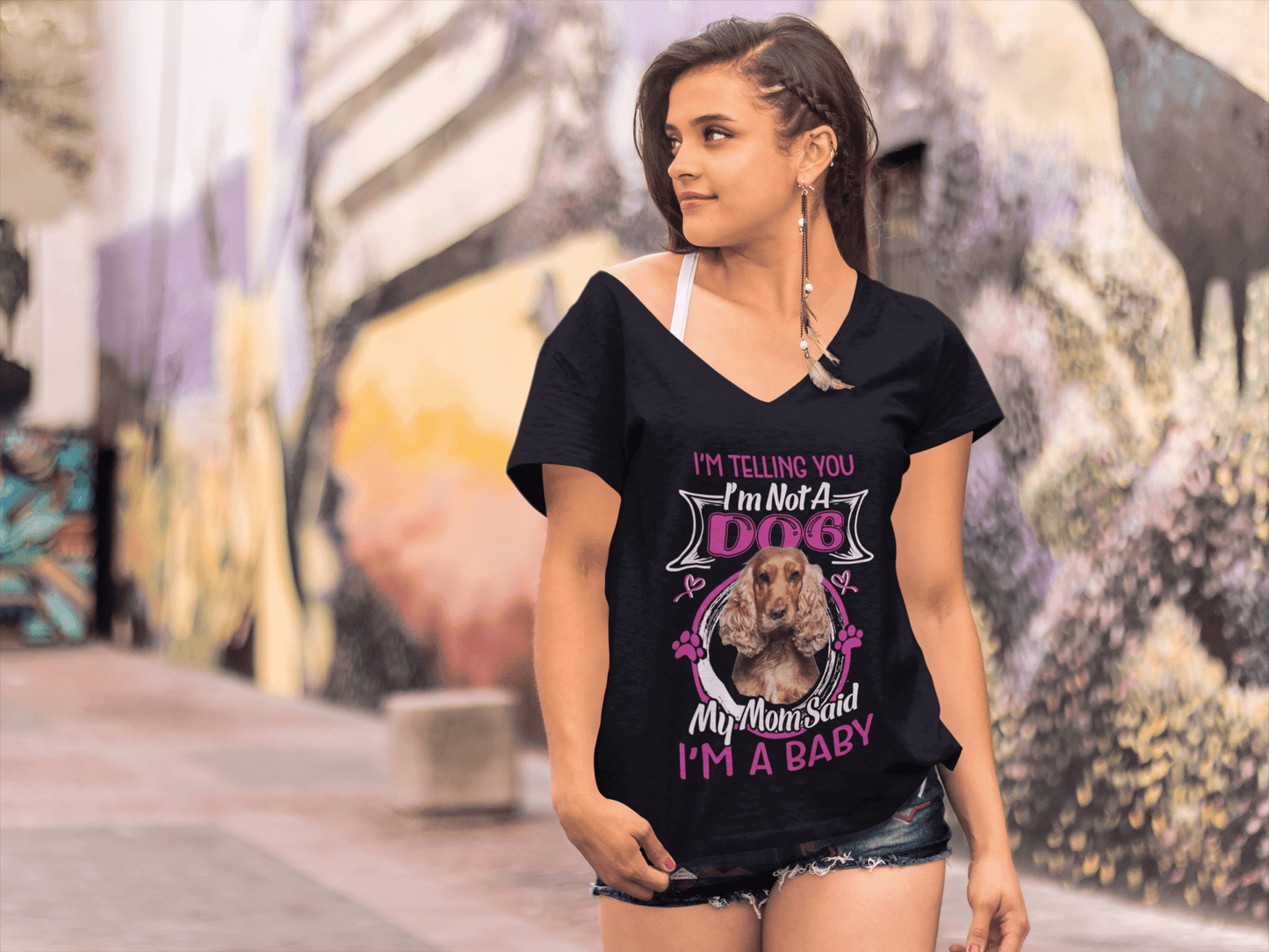 ULTRABASIC Women's T-Shirt I'm Telling You I'm Not a Cocker Spaniel - My Mom Said I'm a Baby - Cute Puppy Dog Lover Tee Shirt