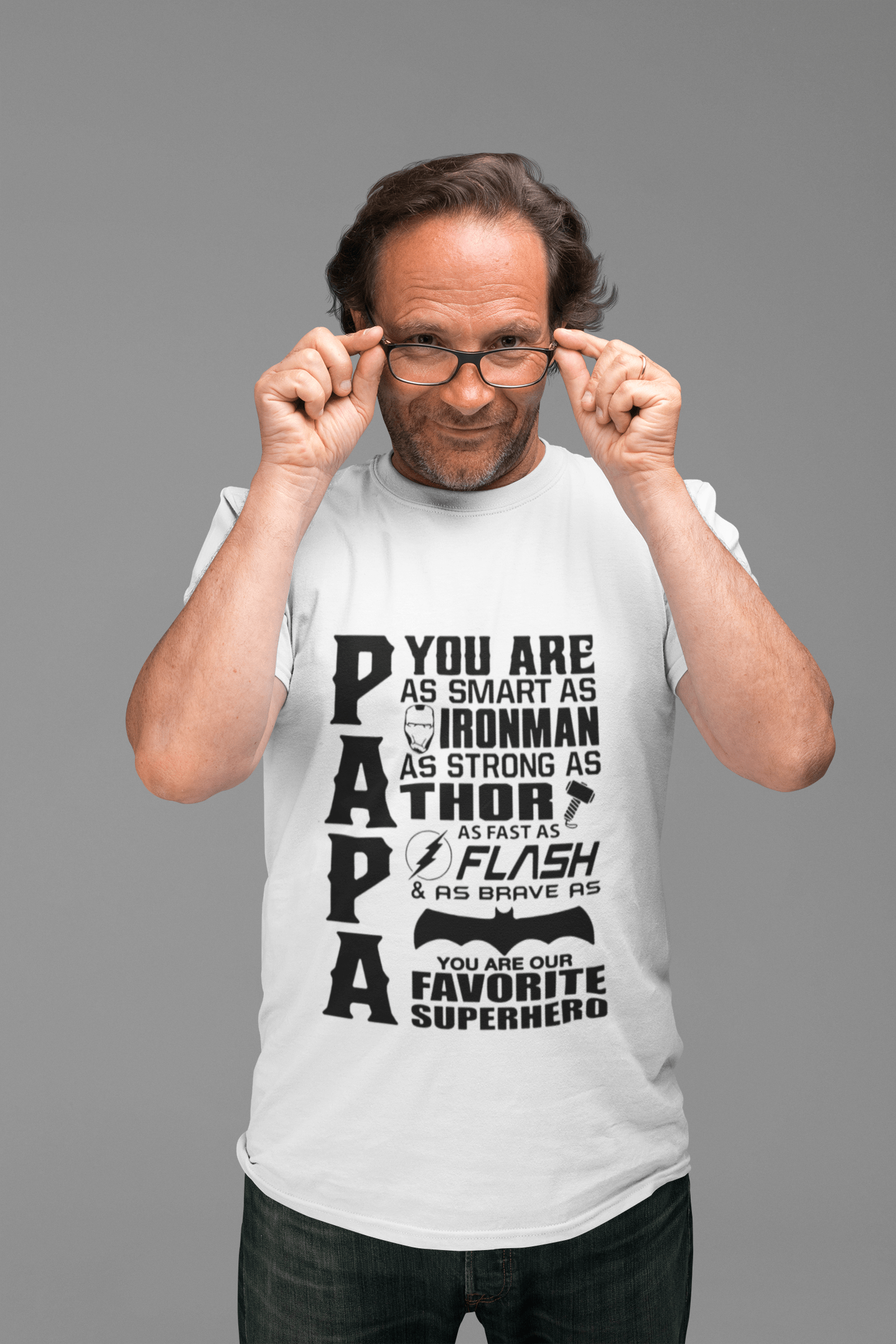 Graphic Unisex Favorite Superhero Papa Funny T-Shirt