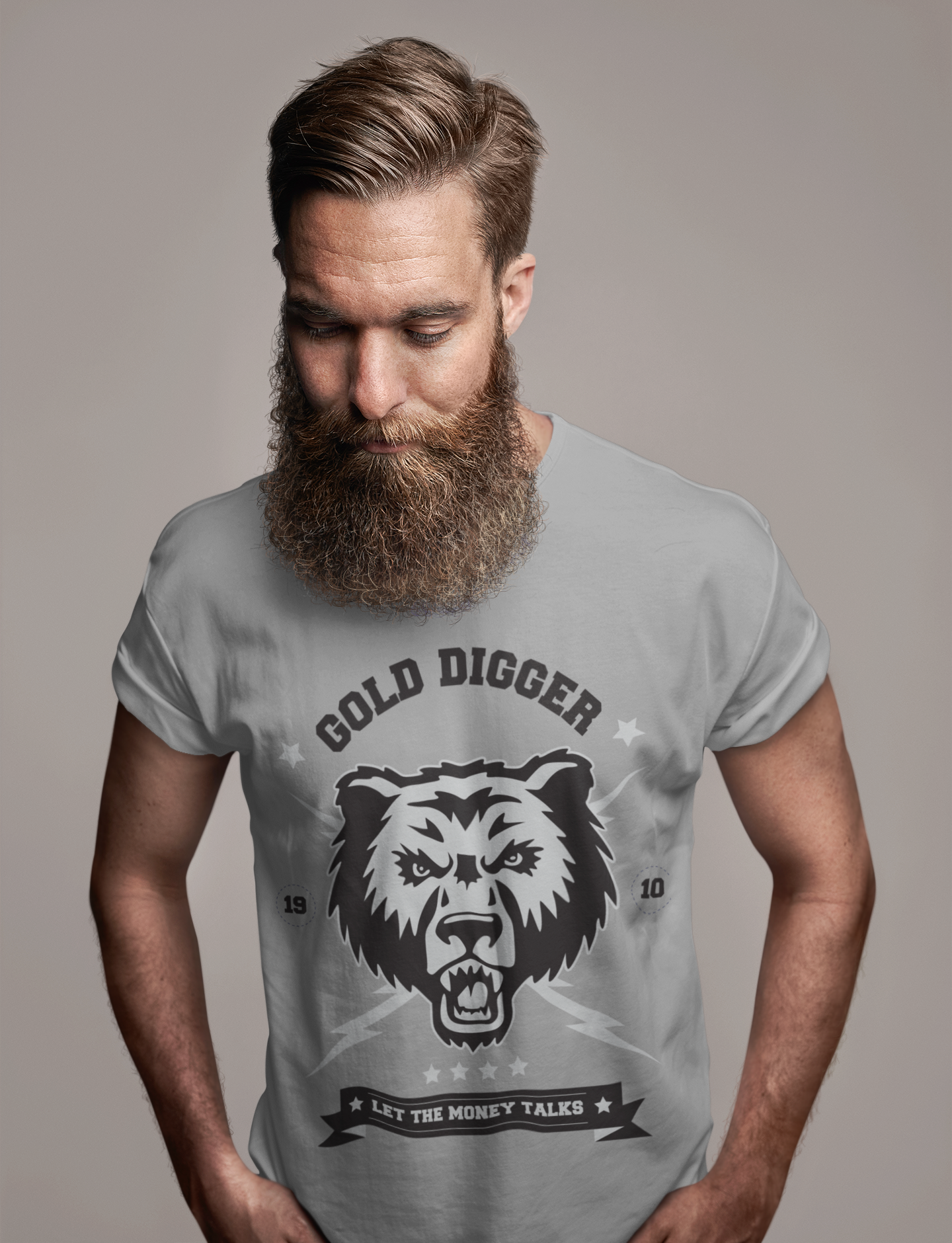 ULTRABASIC Men's Graphic T-Shirt Money Talks Bear Shirt for Men