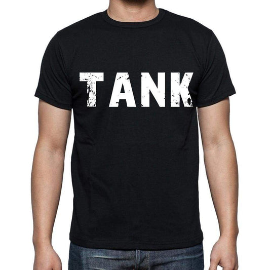 Tank White Letters Mens Short Sleeve Round Neck T-Shirt 00007