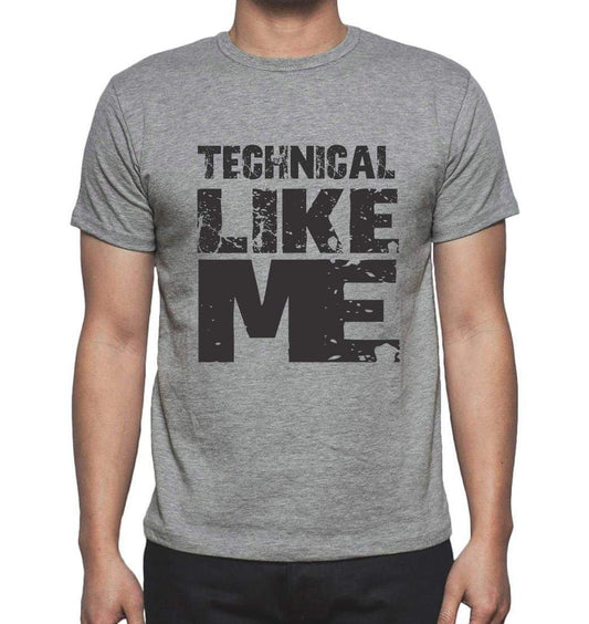 Technical Like Me Grey Mens Short Sleeve Round Neck T-Shirt - Grey / S - Casual