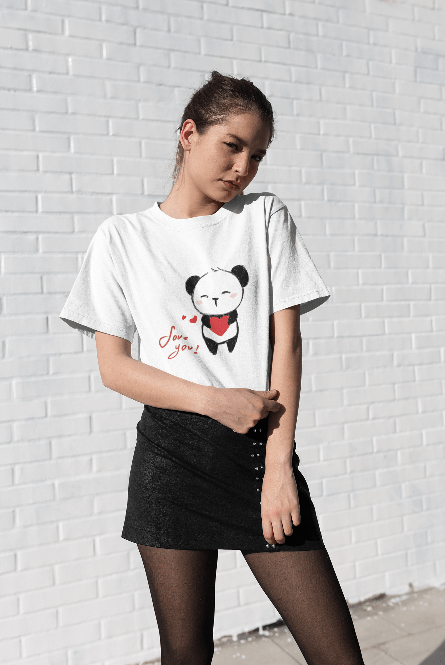 Panda 8, T-Shirt for women,t shirt gift Round Neck 00224