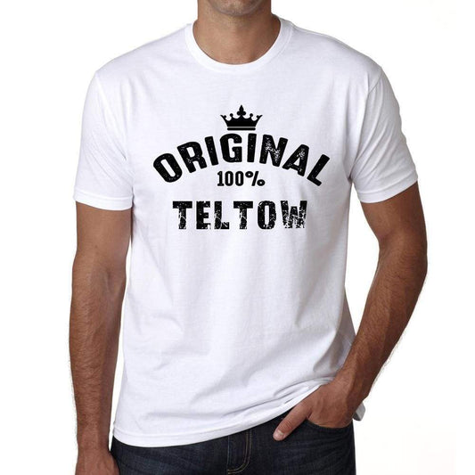 Teltow 100% German City White Mens Short Sleeve Round Neck T-Shirt 00001 - Casual