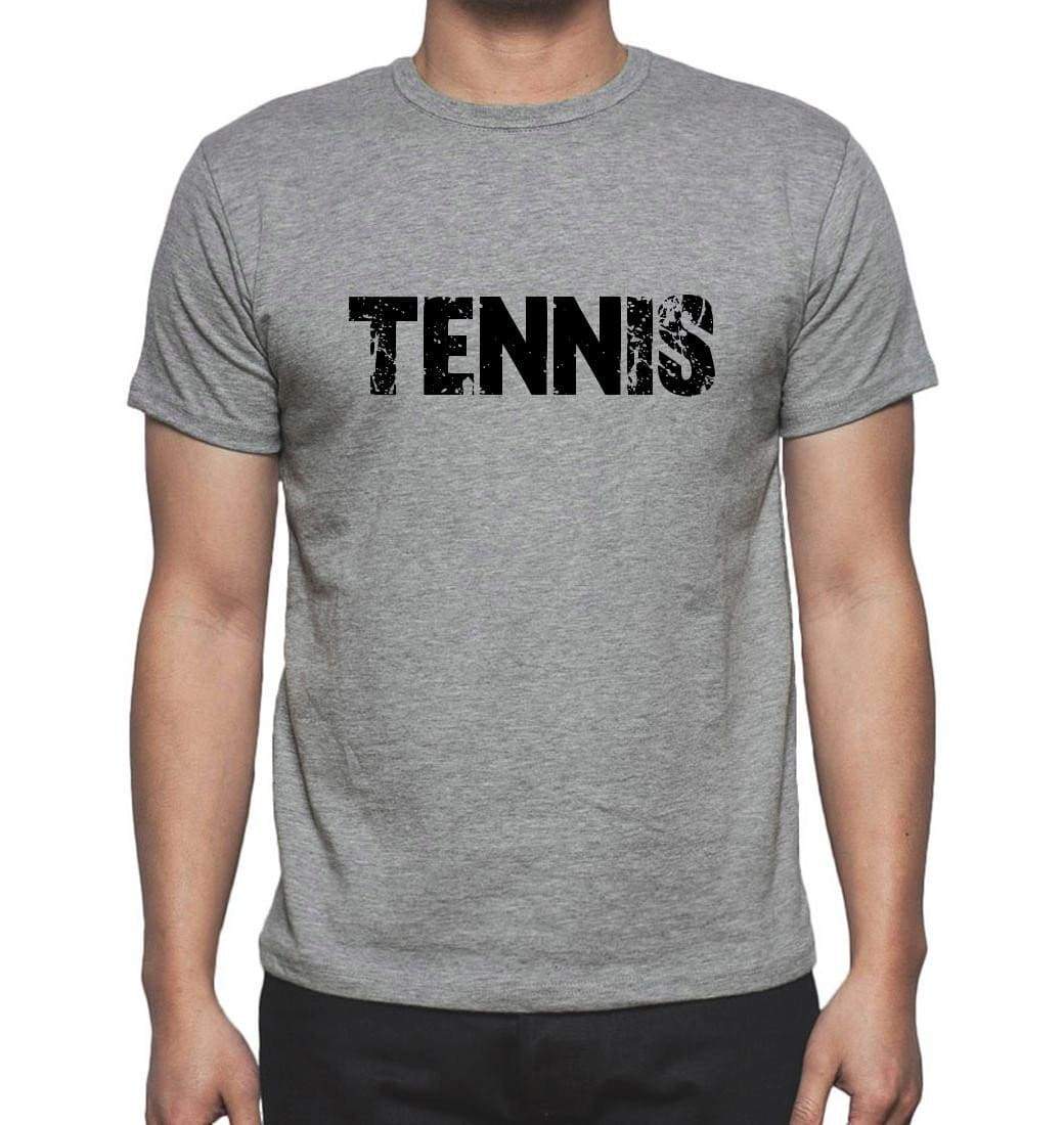 Tennis Grey Mens Short Sleeve Round Neck T-Shirt 00018 - Grey / S - Casual