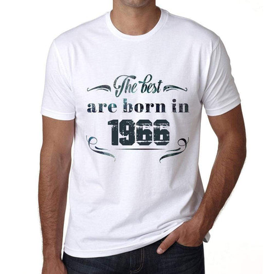 The Best Are Born In 1966 Mens T-Shirt White Birthday Gift 00398 - White / Xs - Casual