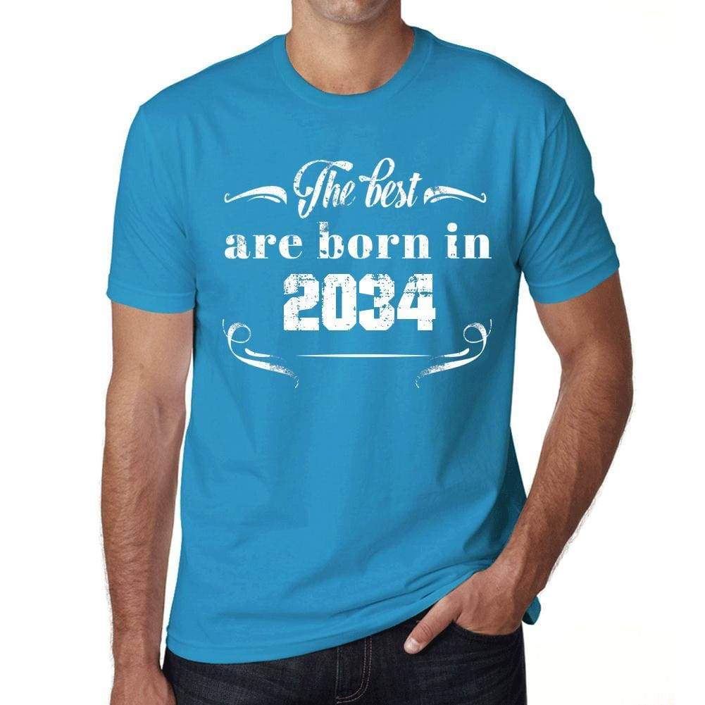The Best Are Born In 2034 Mens T-Shirt Blue Birthday Gift 00399 - Blue / Xs - Casual