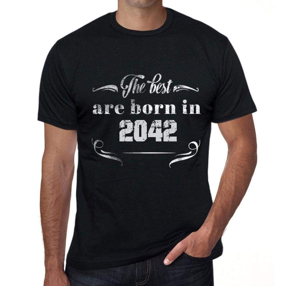 The Best Are Born In 2042 Mens T-Shirt Black Birthday Gift 00397 - Black / Xs - Casual