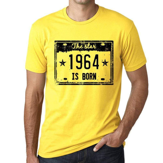 The Star 1964 Is Born Mens T-Shirt Yellow Birthday Gift 00456 - Yellow / Xs - Casual