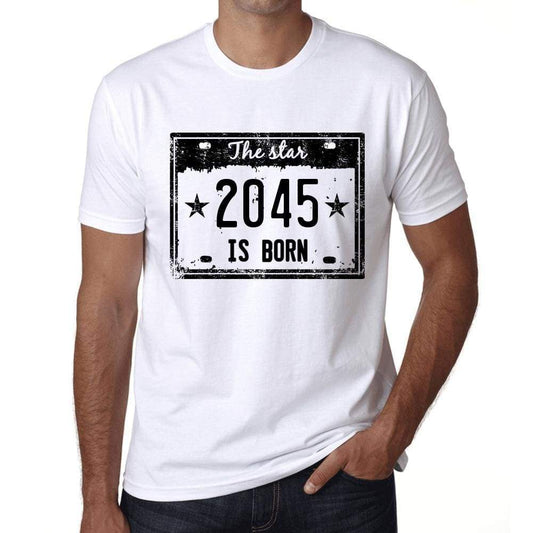 The Star 2045 Is Born Mens T-Shirt White Birthday Gift 00453 - White / Xs - Casual