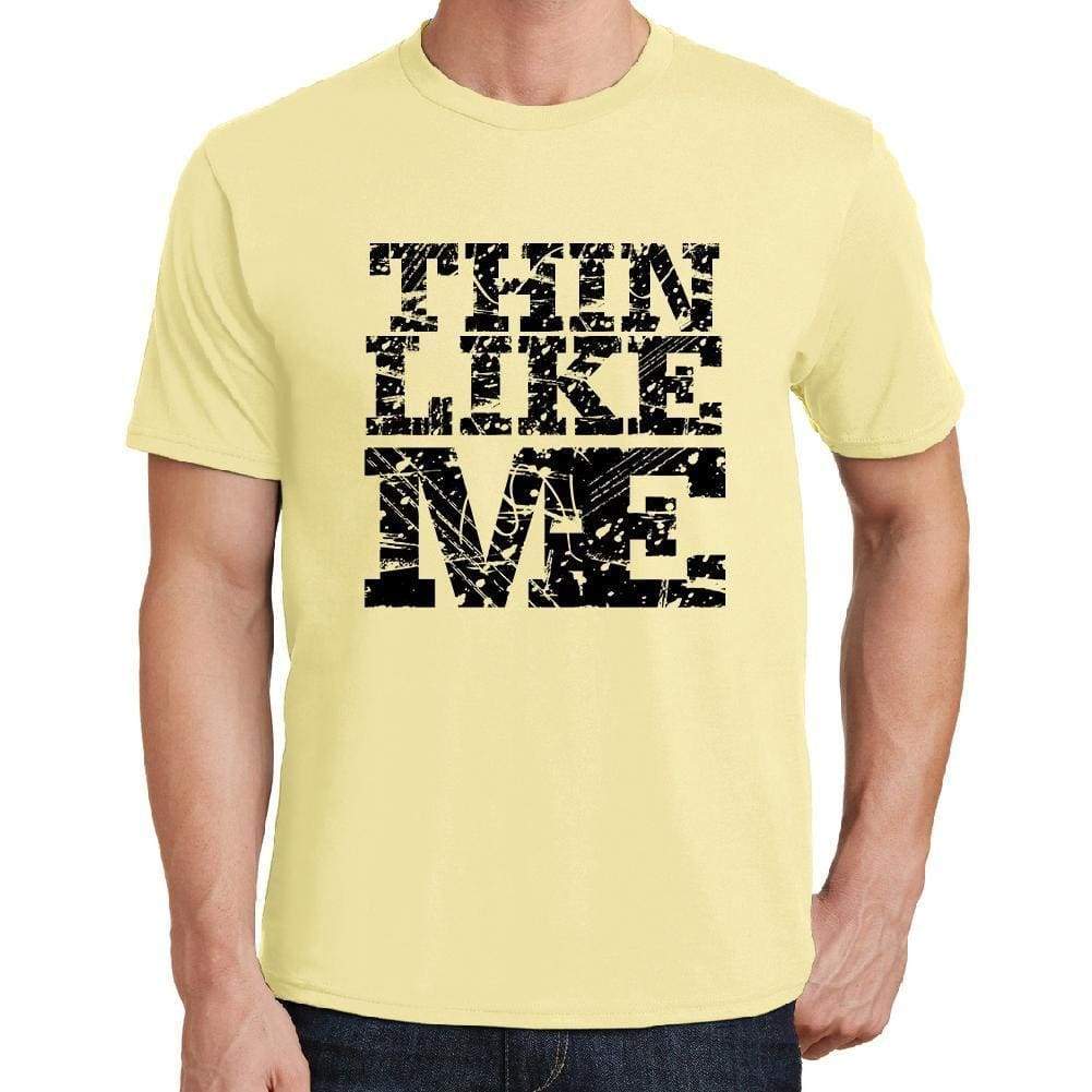 Thin Like Me Yellow Mens Short Sleeve Round Neck T-Shirt 00294 - Yellow / S - Casual