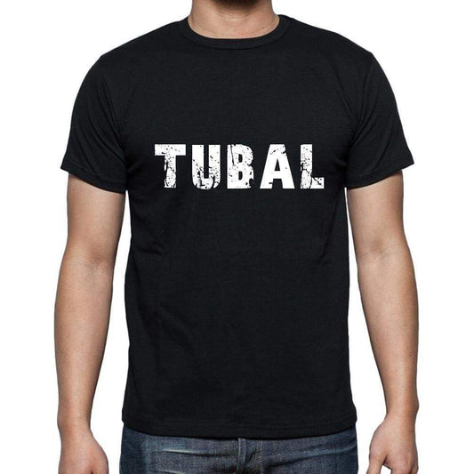 tubal Men's Short Sleeve Round Neck T-shirt , 5 letters Black , word 00006 - Ultrabasic