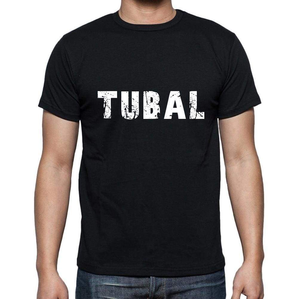 tubal Men's Short Sleeve Round Neck T-shirt , 5 letters Black , word 00006 - Ultrabasic