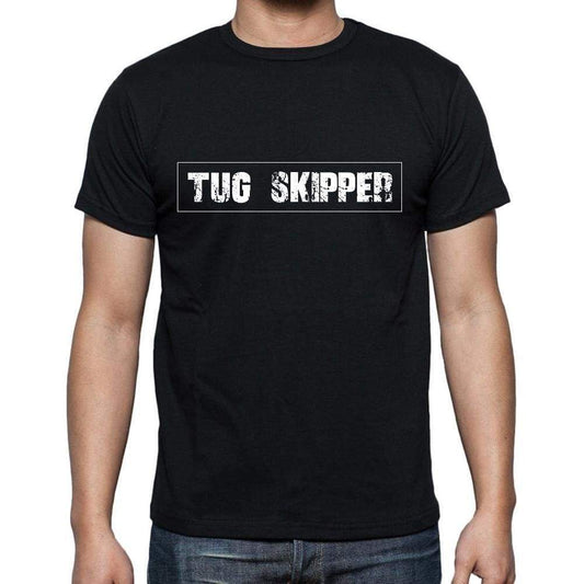 Tug Skipper T Shirt Mens T-Shirt Occupation S Size Black Cotton - T-Shirt