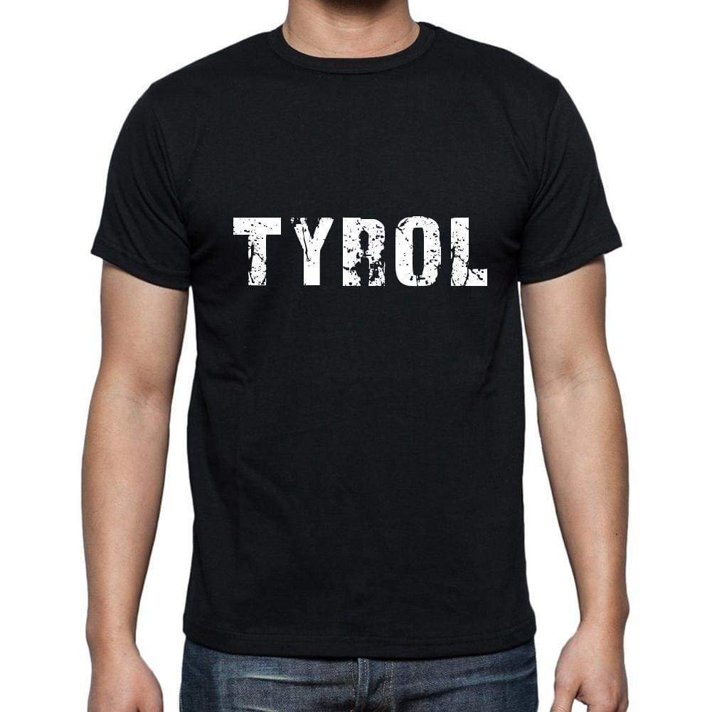 tyrol Men's Short Sleeve Round Neck T-shirt , 5 letters Black , word 00006 - Ultrabasic