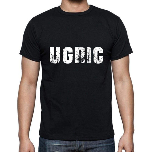 Ugric Mens Short Sleeve Round Neck T-Shirt 5 Letters Black Word 00006 - Casual