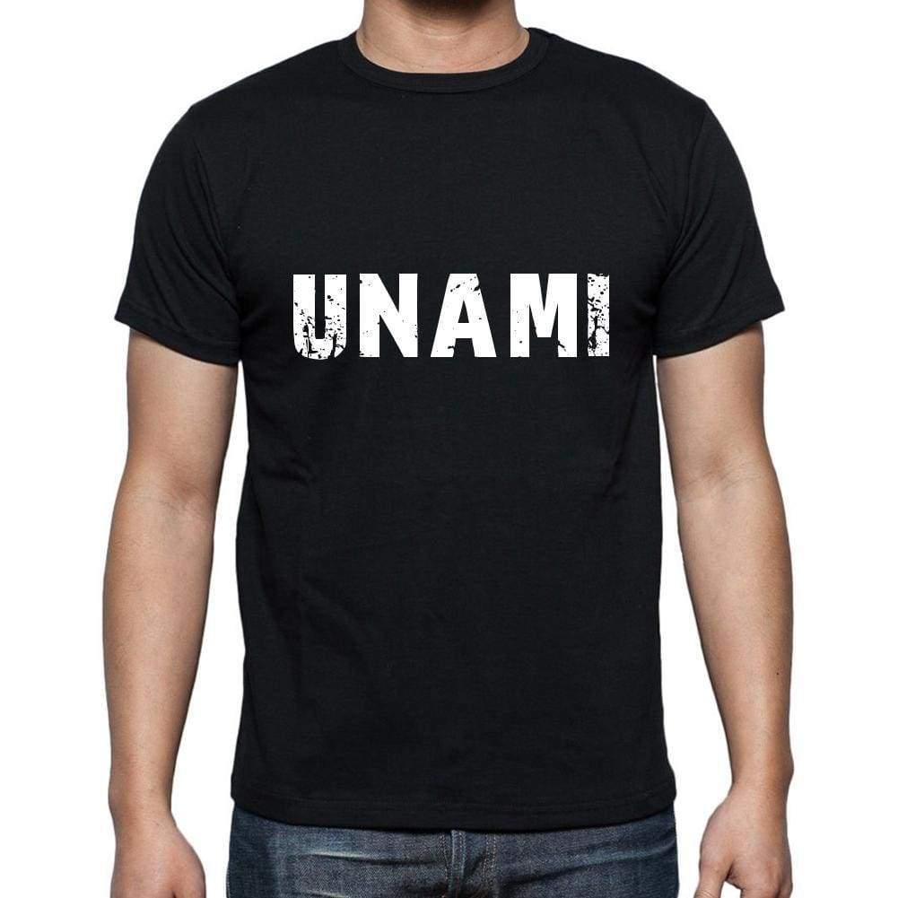 Unami Mens Short Sleeve Round Neck T-Shirt 5 Letters Black Word 00006 - Casual