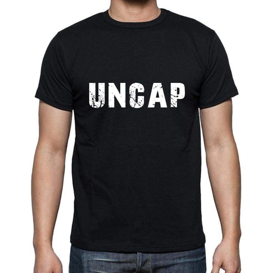 Uncap Mens Short Sleeve Round Neck T-Shirt 5 Letters Black Word 00006 - Casual