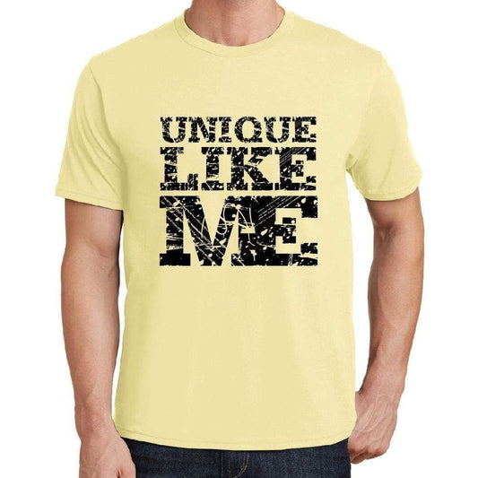 Unique Like Me Yellow Mens Short Sleeve Round Neck T-Shirt 00294 - Yellow / S - Casual