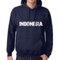 Unisex Printed Graphic Cotton Hoodie Popular Words Indonesia French Navy - French Navy / Xs / Cotton - Hoodies
