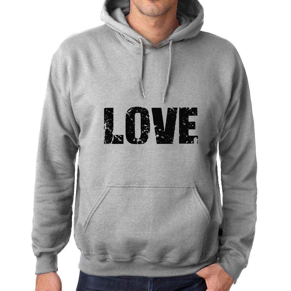 Unisex Printed Graphic Cotton Hoodie Popular Words Love Grey Marl - Grey Marl / Xs / Cotton - Hoodies