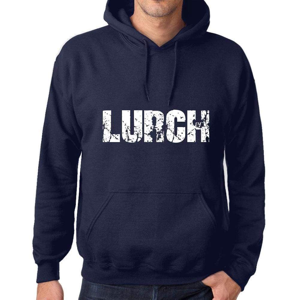 Unisex Printed Graphic Cotton Hoodie Popular Words Lurch French Navy - French Navy / Xs / Cotton - Hoodies