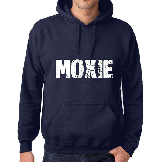 Unisex Printed Graphic Cotton Hoodie Popular Words Moxie French Navy - French Navy / Xs / Cotton - Hoodies