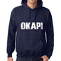 Unisex Printed Graphic Cotton Hoodie Popular Words Okapi French Navy - French Navy / Xs / Cotton - Hoodies