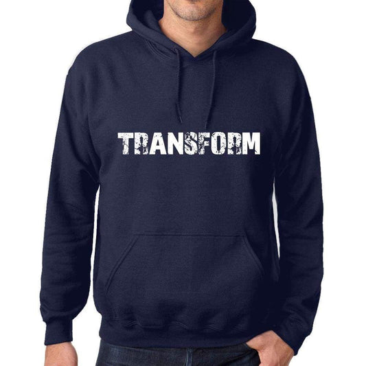 Unisex Printed Graphic Cotton Hoodie Popular Words Transform French Navy - French Navy / Xs / Cotton - Hoodies