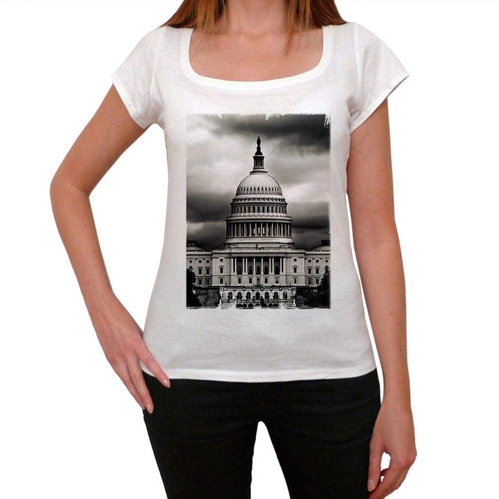 United States White House Womens Short Sleeve Round Neck T-Shirt 00111