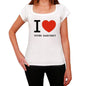 Upper Sandusky I Love Citys White Womens Short Sleeve Round Neck T-Shirt 00012 - White / Xs - Casual