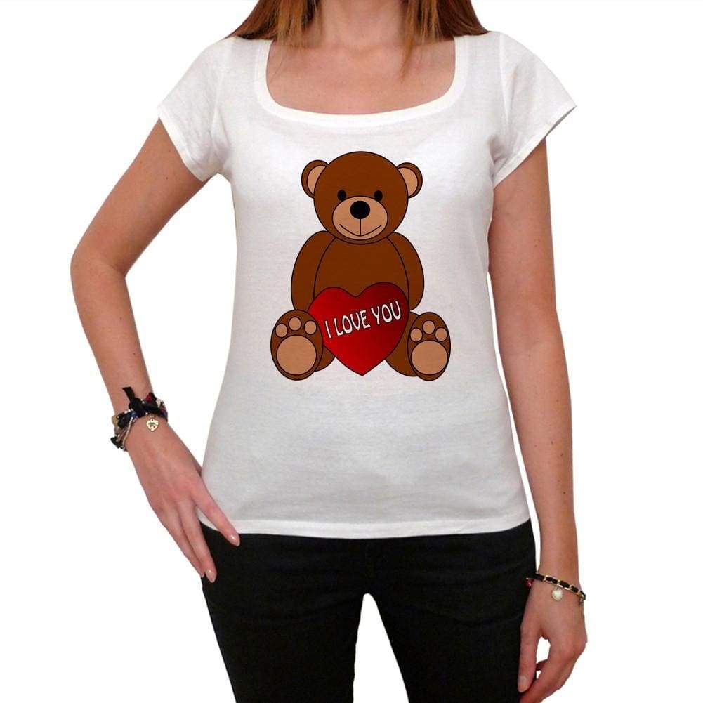 Valentines Day Teddy Bear Tshirt White Womens T-Shirt 00157