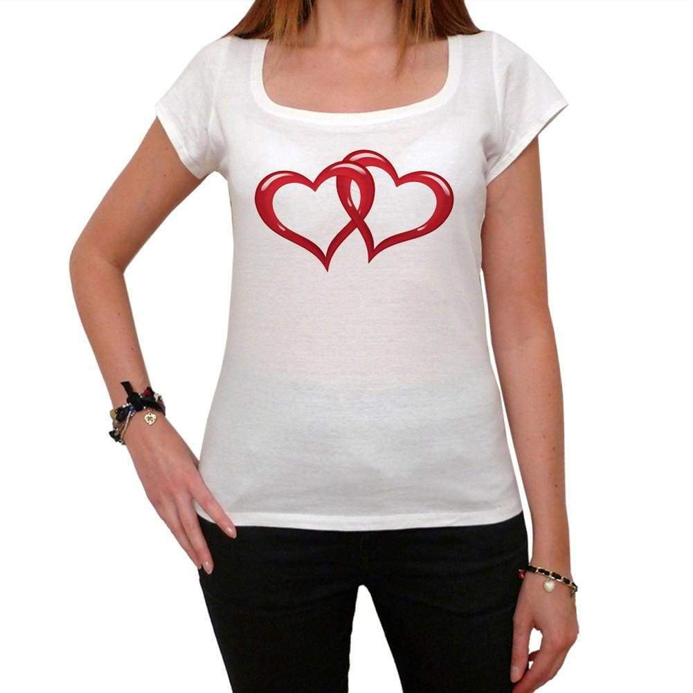 Valentines Interlaced Hearts Tshirt White Womens T-Shirt 00157