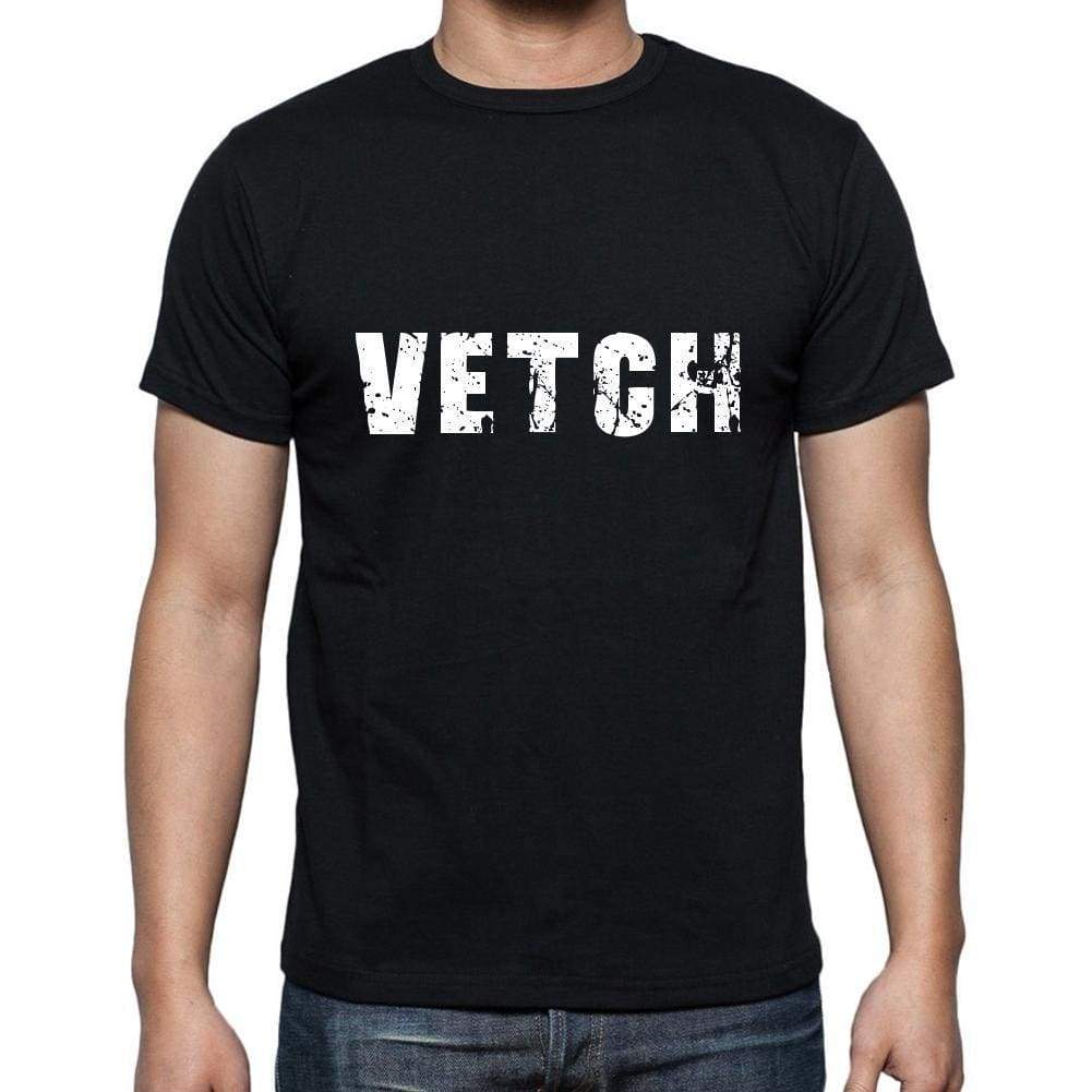 Vetch Mens Short Sleeve Round Neck T-Shirt 5 Letters Black Word 00006 - Casual