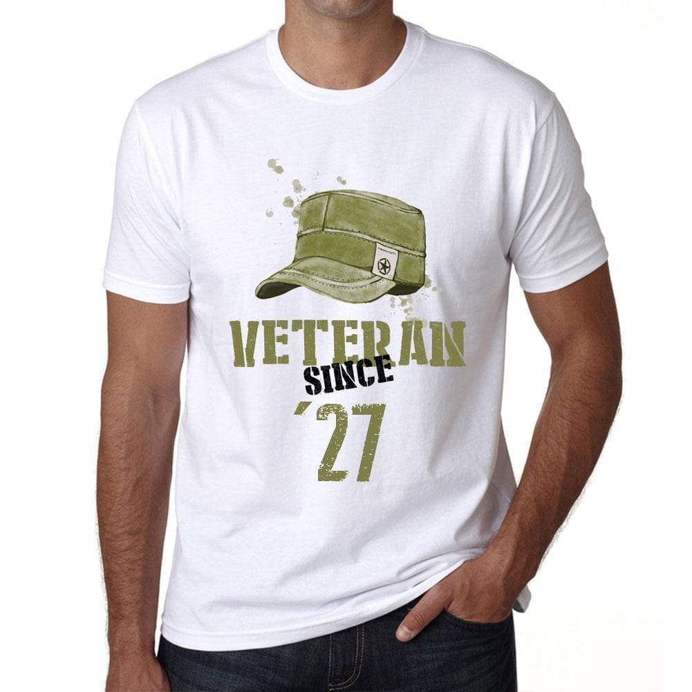 Veteran Since 27 Mens T-Shirt White Birthday Gift 00436 - White / Xs - Casual