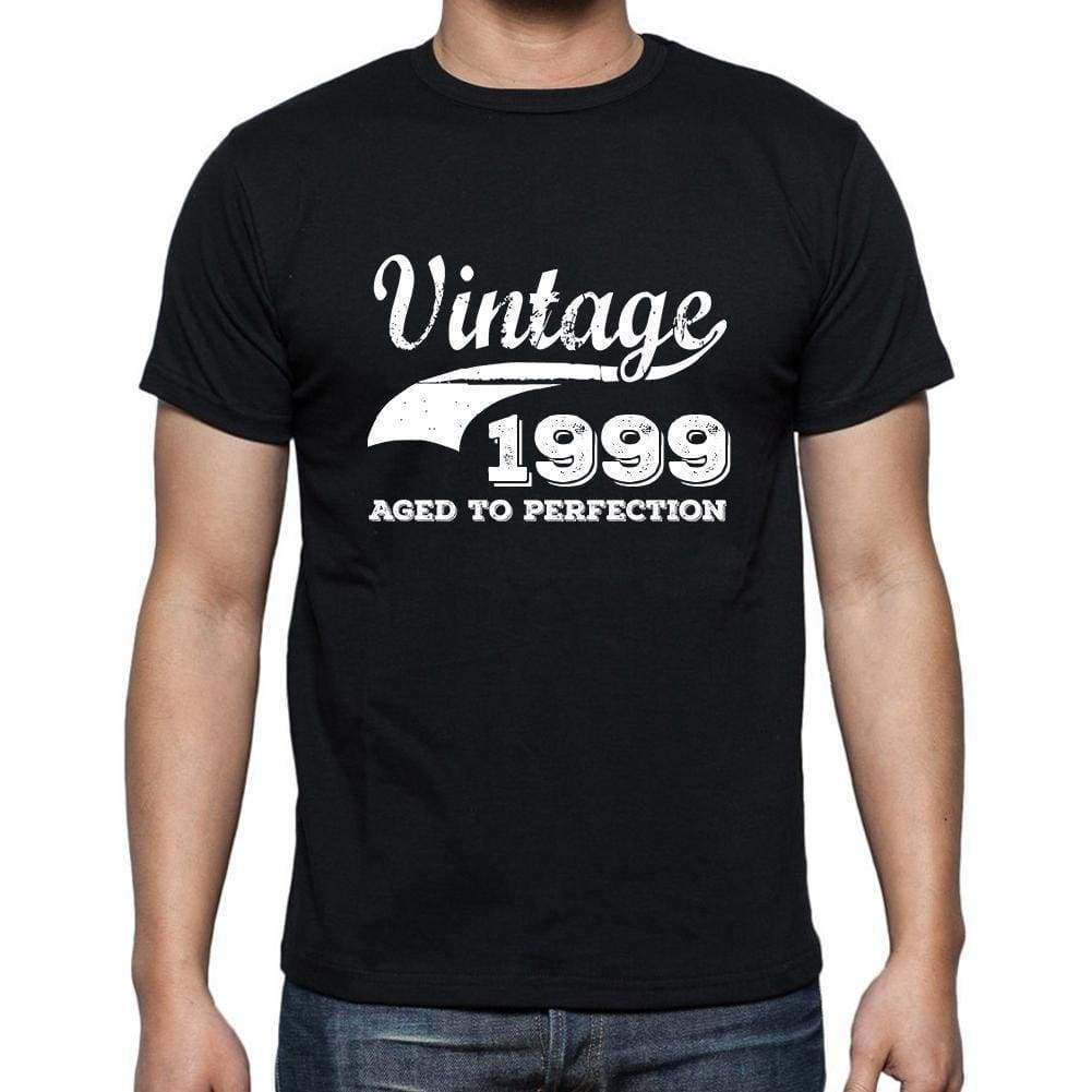 Vintage 1999 Aged To Perfection Black Mens Short Sleeve Round Neck T-Shirt 00100 - Black / S - Casual