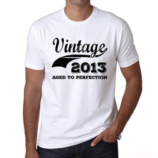 Vintage Aged To Perfection 2013 White Mens Short Sleeve Round Neck T-Shirt Gift T-Shirt 00342 - White / S - Casual