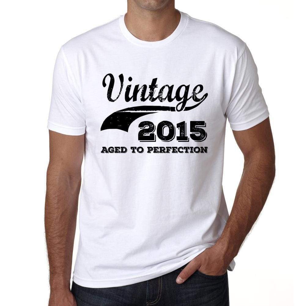 Vintage Aged To Perfection 2015 White Mens Short Sleeve Round Neck T-Shirt Gift T-Shirt 00342 - White / S - Casual