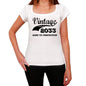 Vintage Aged To Perfection 2033 White Womens Short Sleeve Round Neck T-Shirt Gift T-Shirt 00344 - White / Xs - Casual