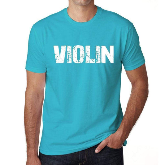 Violin Mens Short Sleeve Round Neck T-Shirt 00020 - Blue / S - Casual