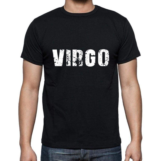 virgo Men's Short Sleeve Round Neck T-shirt , 5 letters Black , word 00006 - Ultrabasic