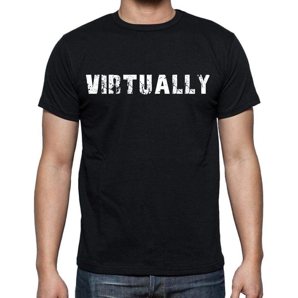 Virtually White Letters Mens Short Sleeve Round Neck T-Shirt 00007
