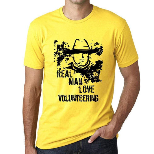 Volunteering Real Men Love Volunteering Mens T Shirt Yellow Birthday Gift 00542 - Yellow / Xs - Casual
